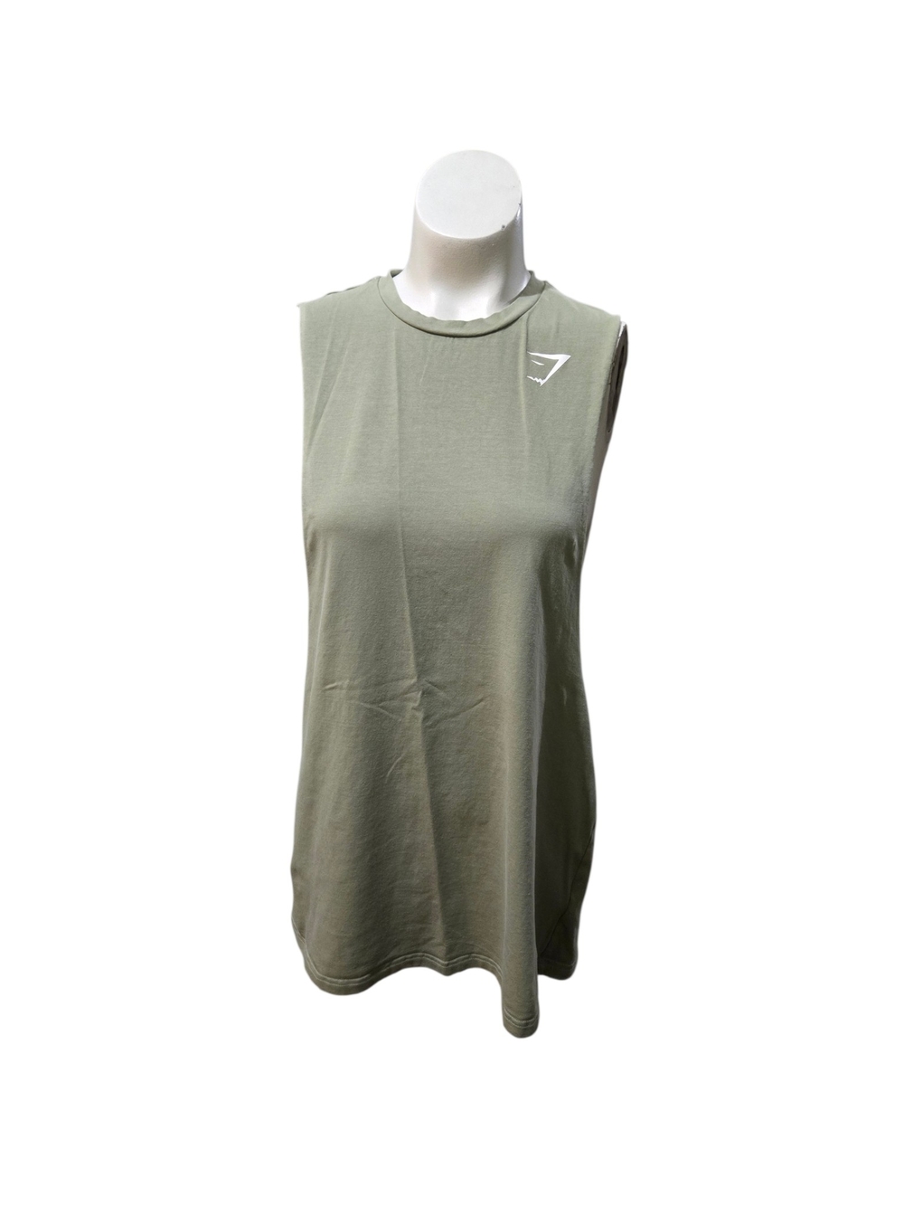 Gymshark Olive Green Muscle Tee with Subtle Logo